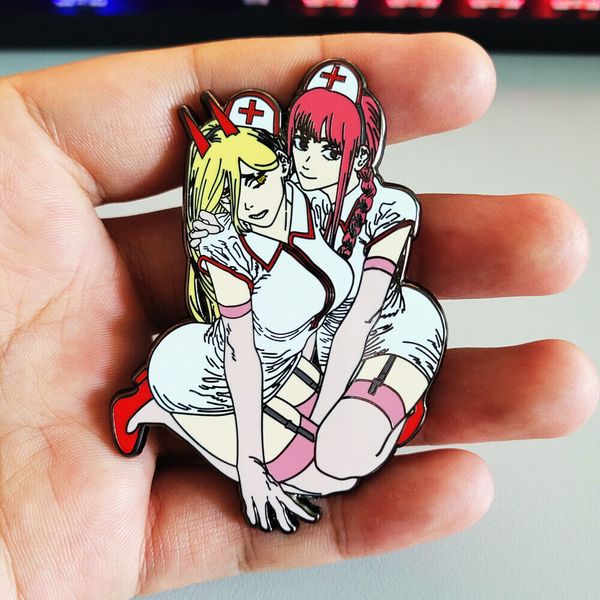 brooch anime chainsaw man nurse outfit power makima figure metal enamel pin badge, Gray
brooch anime chainsaw man nurse outfit power makima figure metal enamel pin badge, Gray
