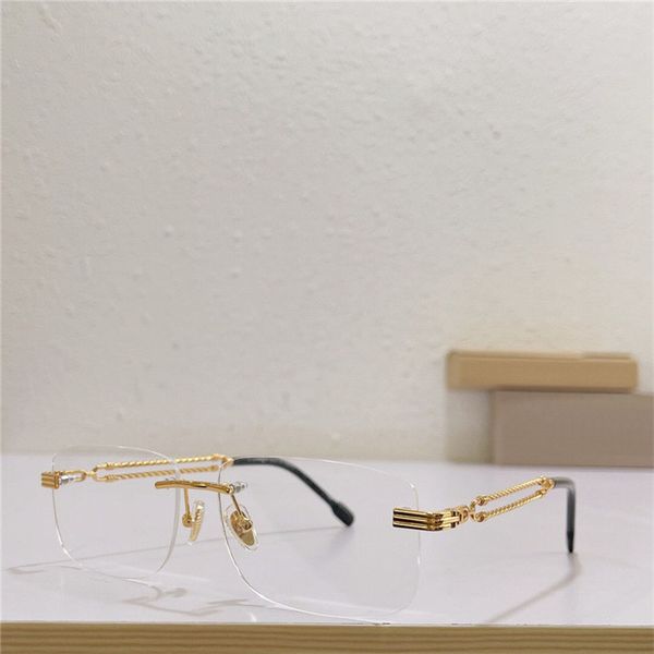 new fashion design optical glasses 50035u rimless frame square transparent lens metal temples versatile business style popular sell wholesal, Black
new fashion design optical glasses 50035u rimless frame square transparent lens metal temples versatile business style popular sell wholesal, Black