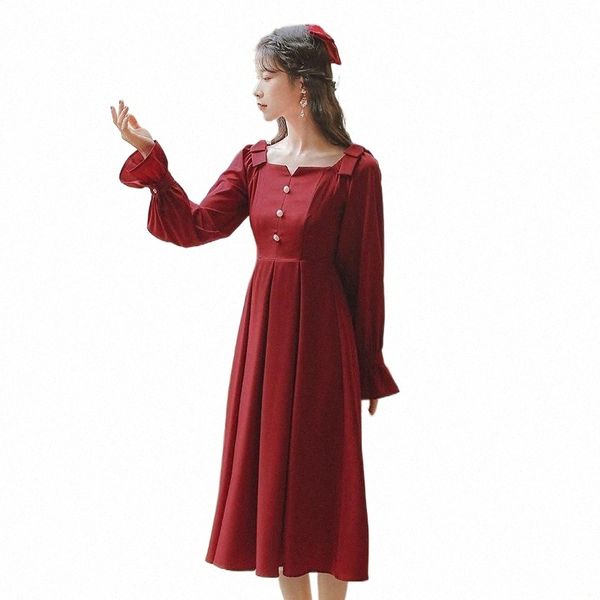 casual dresses french retro bowknot square neck dress apricot/red vestido elegant flare sleeve robes thin literary vintage midi z17x#, Black;gray
casual dresses french retro bowknot square neck dress apricot/red vestido elegant flare sleeve robes thin literary vintage midi z17x#, Black;gray