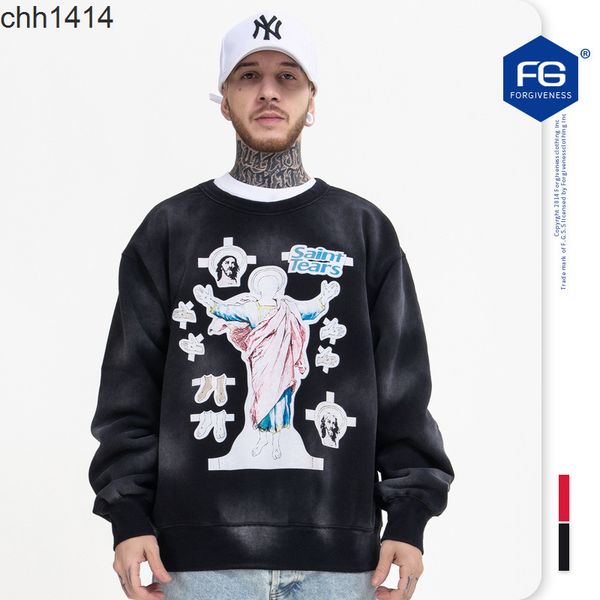2021 autumn and winter new tide brand washing cartoon goddess printed round neck plush sweater for men and women, Black
2021 autumn and winter new tide brand washing cartoon goddess printed round neck plush sweater for men and women, Black