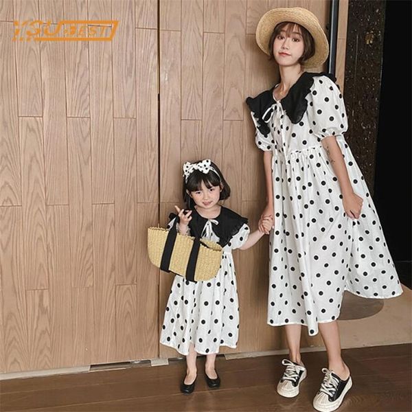 family matching outfits doll collar mother and daughter short sleeves wave point dress clothes clothing 220914, Blue
family matching outfits doll collar mother and daughter short sleeves wave point dress clothes clothing 220914, Blue