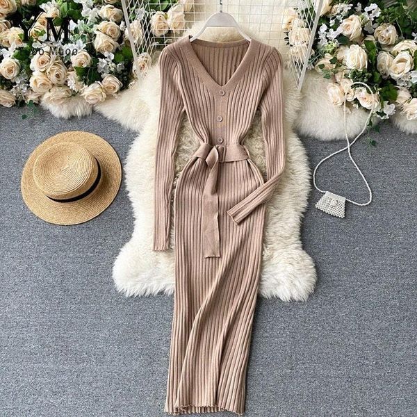 casual dresses yuoomuoo elegant knitted sweater dress women autumn winter v-neck elastic long 2021 sash bandage bodycon j6wl#, Black;gray
casual dresses yuoomuoo elegant knitted sweater dress women autumn winter v-neck elastic long 2021 sash bandage bodycon j6wl#, Black;gray