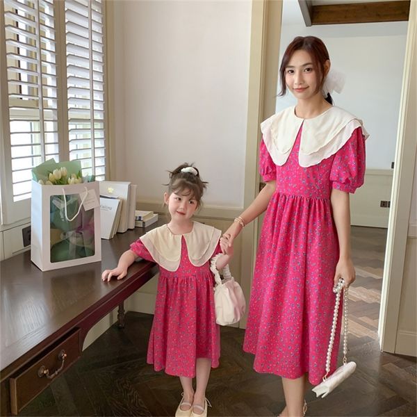 family matching outfits summer mother-daughter clothing children's doll collar casual short-sleeved floral dress family matching outfit, Blue
family matching outfits summer mother-daughter clothing children's doll collar casual short-sleeved floral dress family matching outfit, Blue