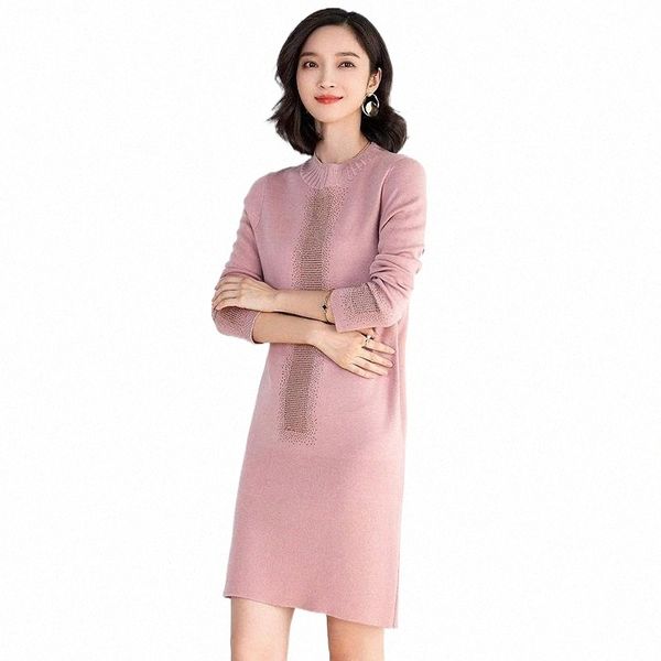 casual dresses women autumn wool sweater dress elegant beading lady knit pullovers n6pj#, Black;gray
casual dresses women autumn wool sweater dress elegant beading lady knit pullovers n6pj#, Black;gray