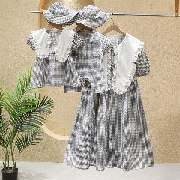 family matching outfits summer plaid doll collar parent-child clothes men's treasure shirt jumpsuit hat baby girl dress born mother and, Blue
family matching outfits summer plaid doll collar parent-child clothes men's treasure shirt jumpsuit hat baby girl dress born mother and, Blue