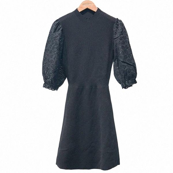 casual dresses women dress 2021 fall/winter style puff sleeve slim knit q7bm#, Black;gray 
casual dresses women dress 2021 fall/winter style puff sleeve slim knit q7bm#, Black;gray