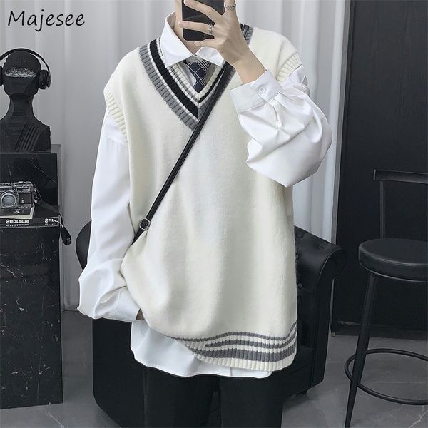 mens sweaters oversize sweater vests men patchwork preppy style couple soft knitwear leisure hipster homme sleeveless jumpers allmatch 22091, White;black
mens sweaters oversize sweater vests men patchwork preppy style couple soft knitwear leisure hipster homme sleeveless jumpers allmatch 22091, White;black