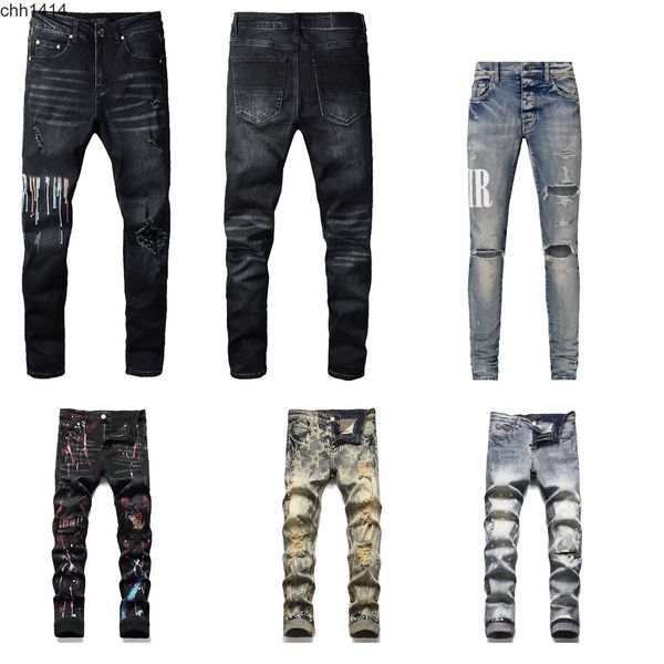 luxurys designers jeans distressed france fashion men's biker hole stretch denim casual jean men skinny pants elasticity male ripped, Blue
luxurys designers jeans distressed france fashion men's biker hole stretch denim casual jean men skinny pants elasticity male ripped, Blue