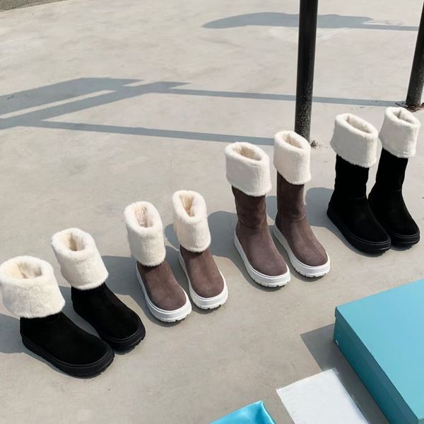 winter wool boots fashion women high tube shoes 100% leather thick bottom suede designer shoe platform cold resistance and warmth retention, Black
winter wool boots fashion women high tube shoes 100% leather thick bottom suede designer shoe platform cold resistance and warmth retention, Black