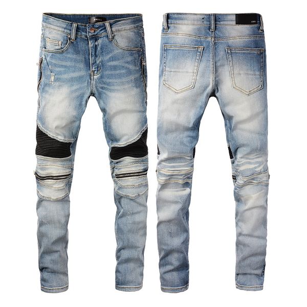 2021 mens jeans distressed motorcycle biker jean rock skinny slim ripped hole letter uality brand hip hop denim pants 606, Blue
2021 mens jeans distressed motorcycle biker jean rock skinny slim ripped hole letter uality brand hip hop denim pants 606, Blue