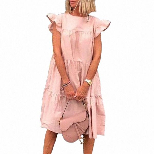 casual dresses primadonna women solid color o neck ruffled short sleeve large hem a line midi dress women's clothing summer k5fh#, Black;gray
casual dresses primadonna women solid color o neck ruffled short sleeve large hem a line midi dress women's clothing summer k5fh#, Black;gray