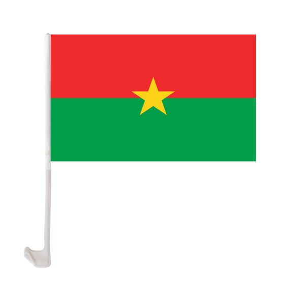 burkina faso car flag 30x45cm polyester uv protection window clip car decoration banner with flagpole
burkina faso car flag 30x45cm polyester uv protection window clip car decoration banner with flagpole