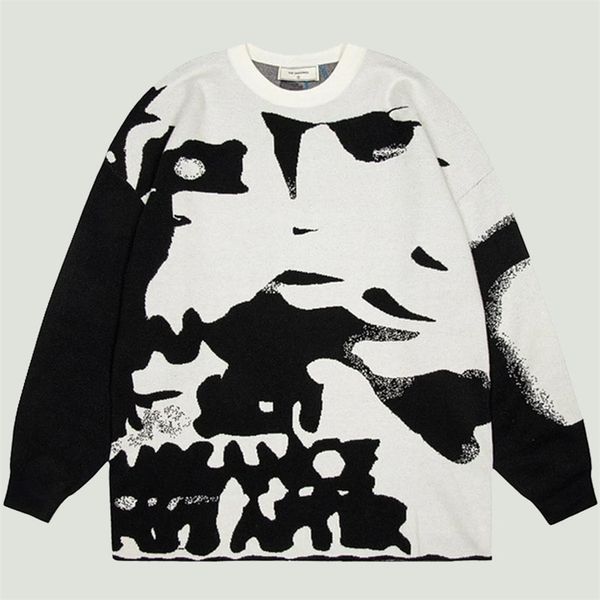 men s sweaters fashion streetwear vintage graffiti printed knitting sweater mens harajuku hip hop oversized loose casual o neck pullover 220, White;black
men s sweaters fashion streetwear vintage graffiti printed knitting sweater mens harajuku hip hop oversized loose casual o neck pullover 220, White;black