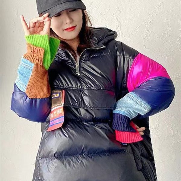 womens down parkas white goose down womens winter jacket down patchwork female pullover coats loose glossy hooded warm fashion clothing 2209, Black
womens down parkas white goose down womens winter jacket down patchwork female pullover coats loose glossy hooded warm fashion clothing 2209, Black