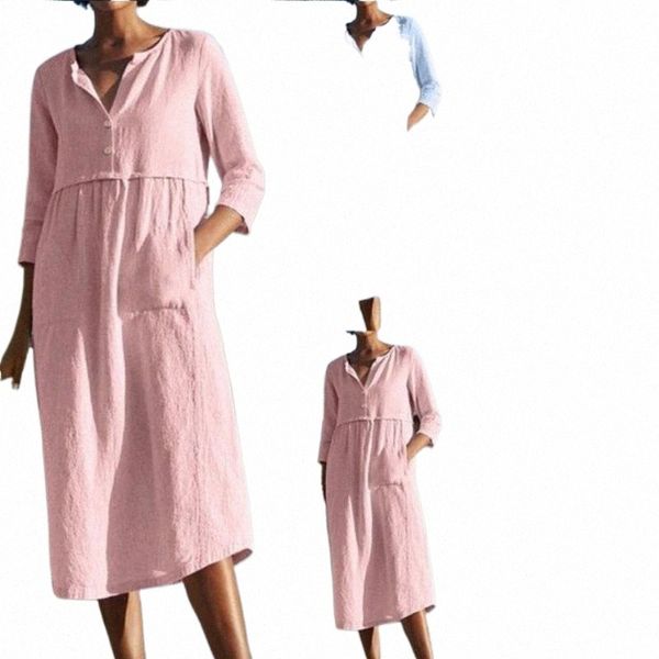 casual dresses cotton linen s-5xl mid-length o-neck button up pocket women's dress autumn half sleeves loose summer 2021 ladies v7uk#, Black;gray
casual dresses cotton linen s-5xl mid-length o-neck button up pocket women's dress autumn half sleeves loose summer 2021 ladies v7uk#, Black;gray