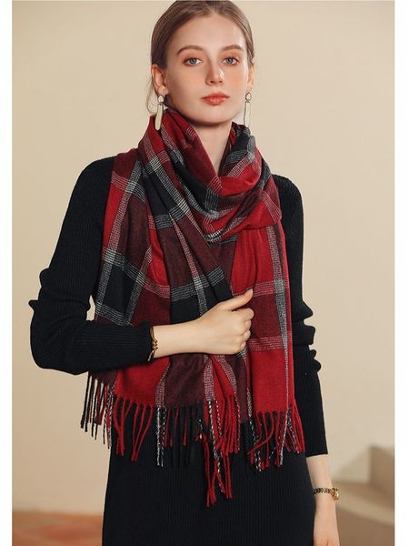 scarves winter imitation cashmere plaid scarf fashion fringed women s shawl warm designer 220914, Blue;gray
scarves winter imitation cashmere plaid scarf fashion fringed women s shawl warm designer 220914, Blue;gray