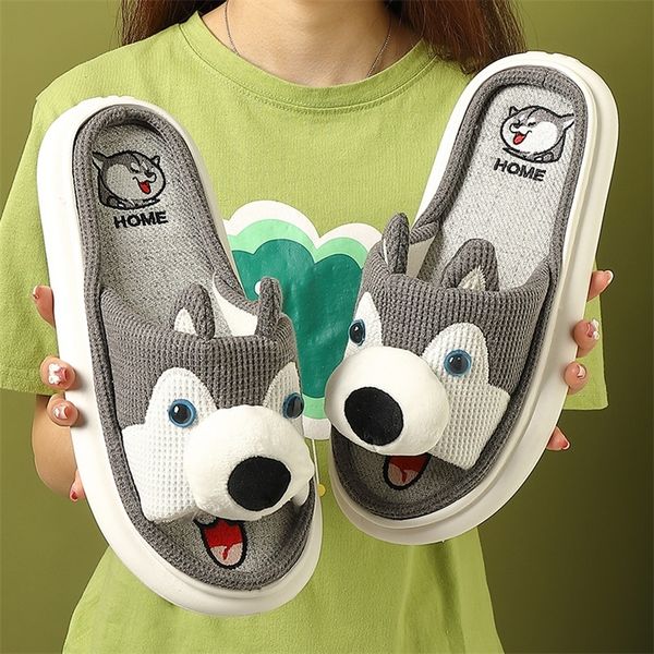 slippers summer women men cartoon linen thick platform girls beach ladies shoes soft indoor animals sandals flip flops 220913, Black
slippers summer women men cartoon linen thick platform girls beach ladies shoes soft indoor animals sandals flip flops 220913, Black