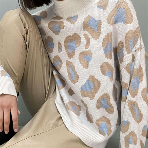 women s sweaters winter sweater leopard print animal basic white turtleneck oversize jumper vintage warm knitted for women 220914, White;black
women s sweaters winter sweater leopard print animal basic white turtleneck oversize jumper vintage warm knitted for women 220914, White;black