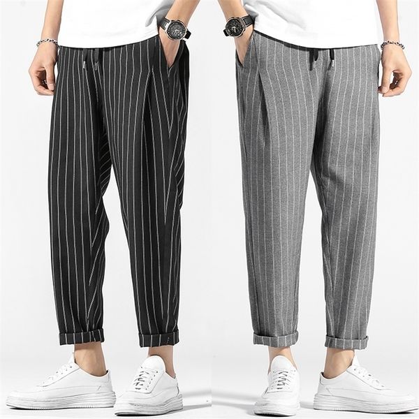 men's pants japanese retro casual pants men streetwear loose drawstring wild fashion stripe plaid pants male 220914, Black
men's pants japanese retro casual pants men streetwear loose drawstring wild fashion stripe plaid pants male 220914, Black