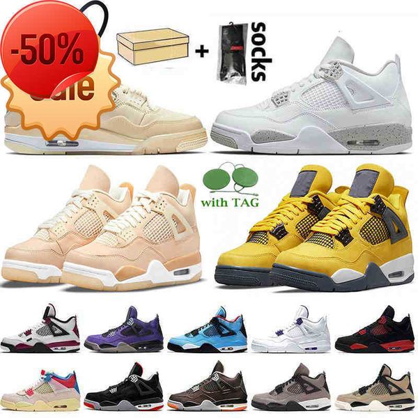 fashion with box jumpman 4 women mens basketball shoes 4s sneakers sail white oreo university blue off fire red travis trainers, Black
fashion with box jumpman 4 women mens basketball shoes 4s sneakers sail white oreo university blue off fire red travis trainers, Black