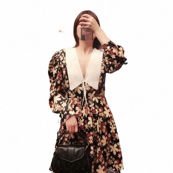 casual dresses runway designer floral mini long sleeve dress for women 2021 retro print chiffon o8r8#, Black;gray 
casual dresses runway designer floral mini long sleeve dress for women 2021 retro print chiffon o8r8#, Black;gray