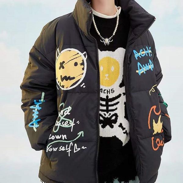 street winter cartoon women's down parkas jacket men women hip hop graffiti thicken cotton clothes windbreaker casual oversize parkas a, Black
street winter cartoon women's down parkas jacket men women hip hop graffiti thicken cotton clothes windbreaker casual oversize parkas a, Black