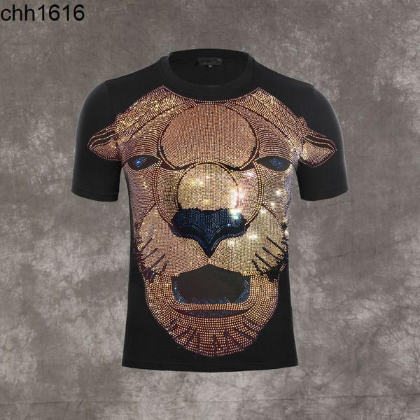 fashion brand philippe brand short sleeve men round neck t-shirt aggressive personality drilling lion men t-shirt, White;black
fashion brand philippe brand short sleeve men round neck t-shirt aggressive personality drilling lion men t-shirt, White;black
