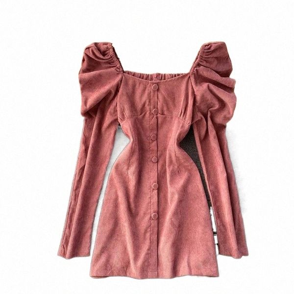 casual dresses foamlina french style puff sleeve corduroy dress women elegant autumn winter street buttons decoration mini bodycon b0qe#, Black;gray
casual dresses foamlina french style puff sleeve corduroy dress women elegant autumn winter street buttons decoration mini bodycon b0qe#, Black;gray