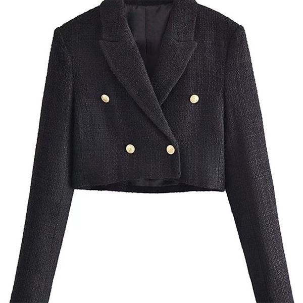women's suits blazers traf women fashion tweed cropped blazer coat vintage long sleeve front buttons female outerwear chic veste femme, White;black
women's suits blazers traf women fashion tweed cropped blazer coat vintage long sleeve front buttons female outerwear chic veste femme, White;black