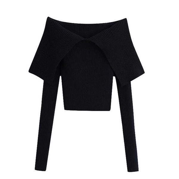 women's knits tees traf women fashion with exposed shoulders fitted knitted sweater vintage v neck long sleeve female pullovers chic 2, White
women's knits tees traf women fashion with exposed shoulders fitted knitted sweater vintage v neck long sleeve female pullovers chic 2, White