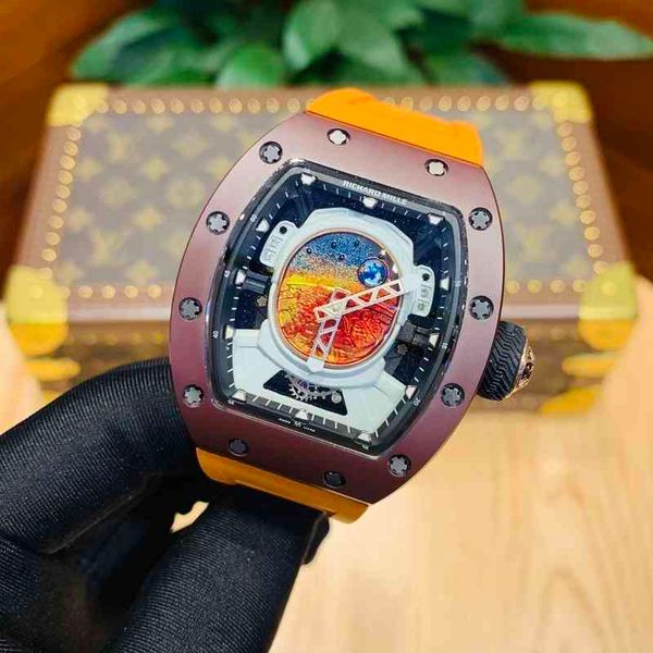screws luxury mens mechanical watch wine barrel richa milles rm52-05 series 2824 automatic carbon fiber tape leisure swiss movement wristwat, Slivery;brown
screws luxury mens mechanical watch wine barrel richa milles rm52-05 series 2824 automatic carbon fiber tape leisure swiss movement wristwat, Slivery;brown