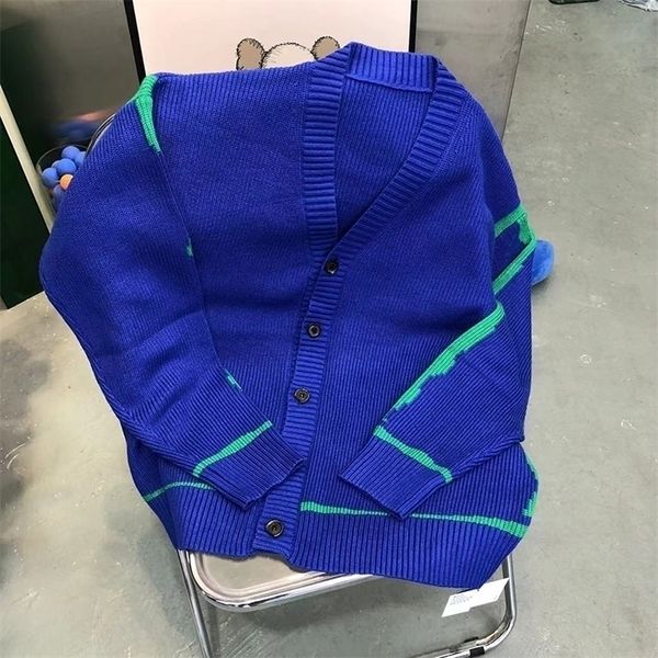 men women 11 ader error cardigan sweater oversized ader error knit jacket blue contrast 220914, White;black
men women 11 ader error cardigan sweater oversized ader error knit jacket blue contrast 220914, White;black