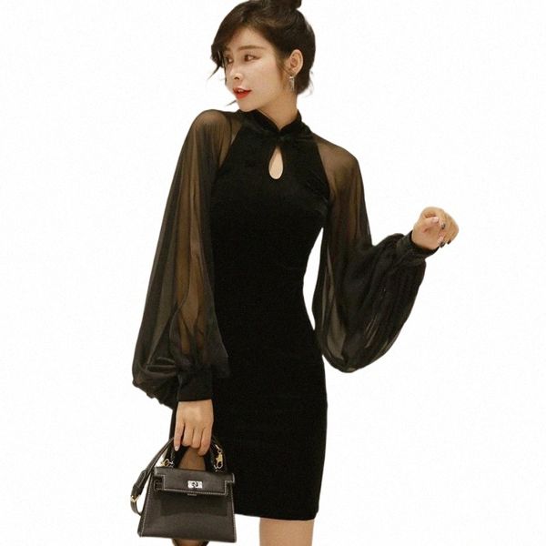 casual dresses women mesh patchwork perspective mini dress lantern sleeve black velvet solid autumn plus size vestidos 33ly#, Black;gray
casual dresses women mesh patchwork perspective mini dress lantern sleeve black velvet solid autumn plus size vestidos 33ly#, Black;gray