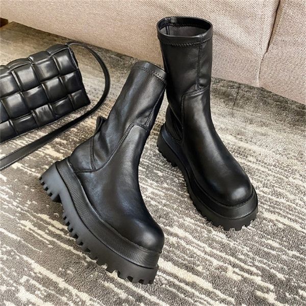 boots ladies women s platform chelsea black martens mid calf pipe autumn winter flat short leather rubber comfortable 220913
boots ladies women s platform chelsea black martens mid calf pipe autumn winter flat short leather rubber comfortable 220913