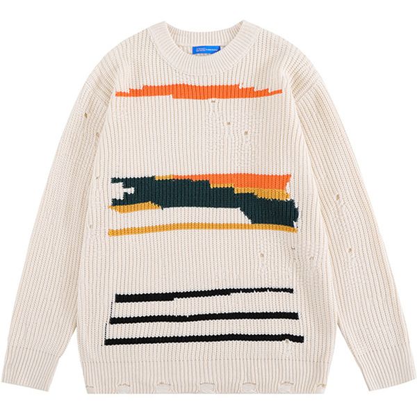 men s sweaters men women colorblock jacquard crew neck knit sweater striped ripped jumper loose preppy teenager simple black pullover fall 2, White;black
men s sweaters men women colorblock jacquard crew neck knit sweater striped ripped jumper loose preppy teenager simple black pullover fall 2, White;black