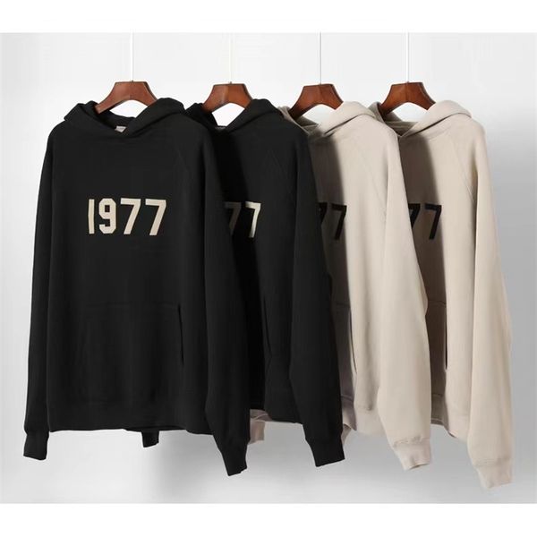 designer tees essentials mens t-shits fear god season high street loose fashion brand 1977 flocking printing hooded pullover, Black
designer tees essentials mens t-shits fear god season high street loose fashion brand 1977 flocking printing hooded pullover, Black