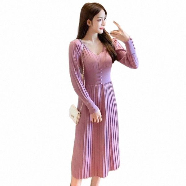 casual dresses women pleated knitted dress v-neck long sleeves elastic knit elegant winter warm solid sweater u9al#, Black;gray
casual dresses women pleated knitted dress v-neck long sleeves elastic knit elegant winter warm solid sweater u9al#, Black;gray