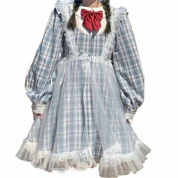 casual dresses kawaii bow plaid dress lolita female sweet cute doll collar long sleeve ruffles vestidos gauze strap skirt 2 piece sets f2ct#, Black;gray
casual dresses kawaii bow plaid dress lolita female sweet cute doll collar long sleeve ruffles vestidos gauze strap skirt 2 piece sets f2ct#, Black;gray