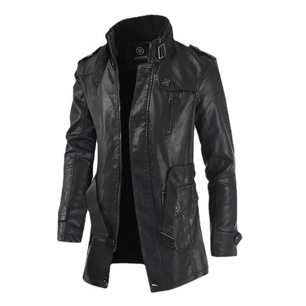 men's leather faux jacket street windbreaker coat clothing thick fleece casual pu 220913, Black
men's leather faux jacket street windbreaker coat clothing thick fleece casual pu 220913, Black