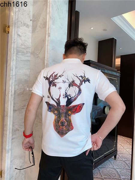fashion brand philippe brand popular short sleeve men lapel personality pp drill elk leisure polo men, White;black
fashion brand philippe brand popular short sleeve men lapel personality pp drill elk leisure polo men, White;black