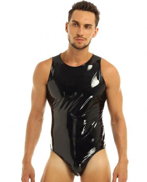 men catsuit costumes wetlook pvc faux leather one-piece leotard clubwear back with zipper bodysuit jumpsuit for adults, Black
men catsuit costumes wetlook pvc faux leather one-piece leotard clubwear back with zipper bodysuit jumpsuit for adults, Black