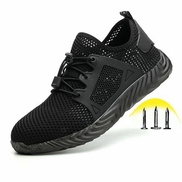 boots indestructible shoes men and women steel toe cap work safety punctureproof lightweight breathable sneakers 220913, Black 
boots indestructible shoes men and women steel toe cap work safety punctureproof lightweight breathable sneakers 220913, Black