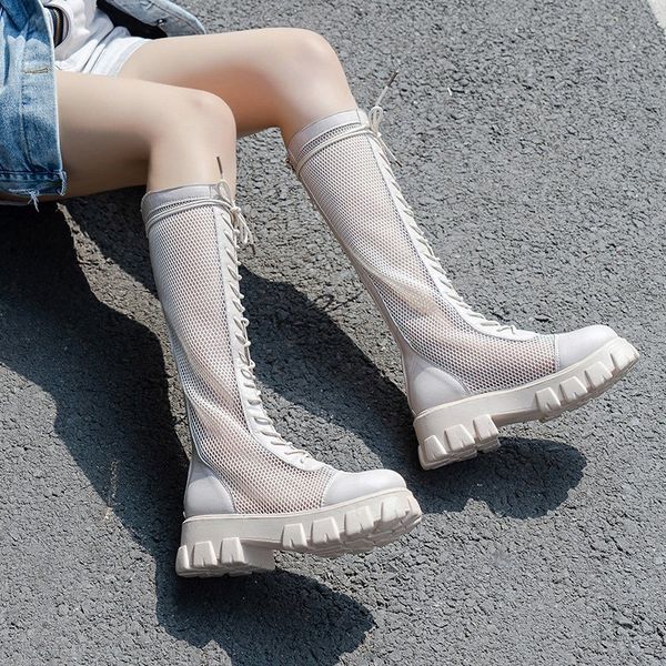 v-mouth summer mesh high boots sandals women's breathable net knight thick bottom hollow but knee long cool boots, Black
v-mouth summer mesh high boots sandals women's breathable net knight thick bottom hollow but knee long cool boots, Black