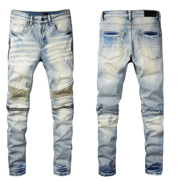 2021 mens jeans distressed motorcycle biker jean rock skinny slim ripped hole letter uality brand hip hop denim pants 821, Blue
2021 mens jeans distressed motorcycle biker jean rock skinny slim ripped hole letter uality brand hip hop denim pants 821, Blue