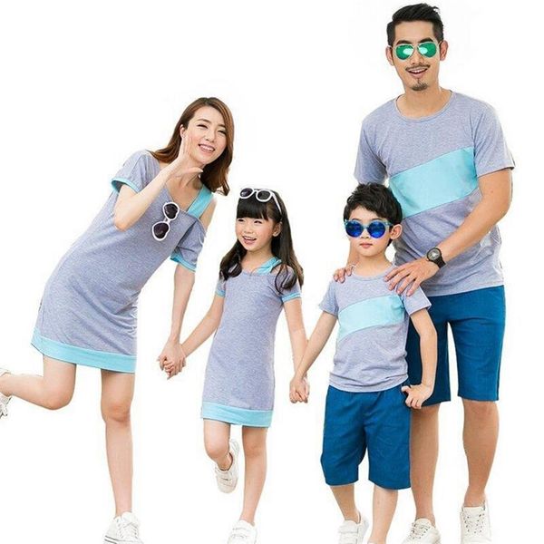 family matching outfits clothes special shoulder for mother daughter dresses t-shirt for father son look clothing 220915, Blue
family matching outfits clothes special shoulder for mother daughter dresses t-shirt for father son look clothing 220915, Blue