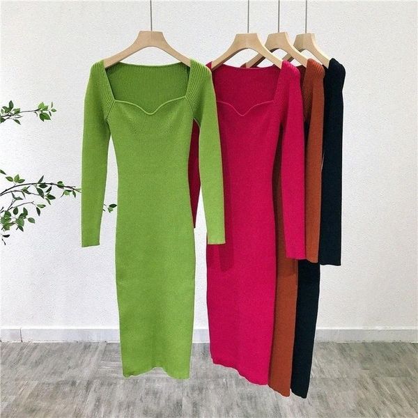 casual dresses elgant knitted dress for women autumn and winter style retro wavy square neck slim clavicle sewater split bodycon e9k8#, Black;gray
casual dresses elgant knitted dress for women autumn and winter style retro wavy square neck slim clavicle sewater split bodycon e9k8#, Black;gray