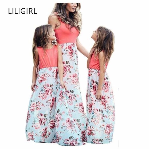 family matching outfits liligirl sleeveless mother daughter dresses solid color stitching print mommy and me dress for family matching cloth, Blue
family matching outfits liligirl sleeveless mother daughter dresses solid color stitching print mommy and me dress for family matching cloth, Blue