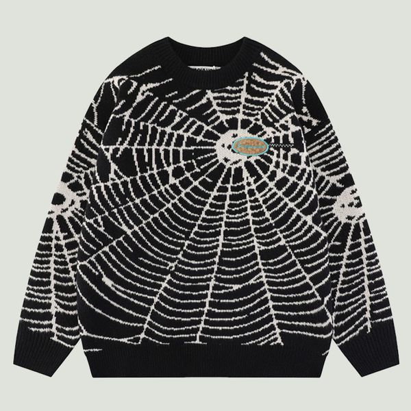 men s sweaters high street knitted hip hop harajuku spider web graphic jumper fashion casual loose o neck pullovers black 220913, White;black
men s sweaters high street knitted hip hop harajuku spider web graphic jumper fashion casual loose o neck pullovers black 220913, White;black