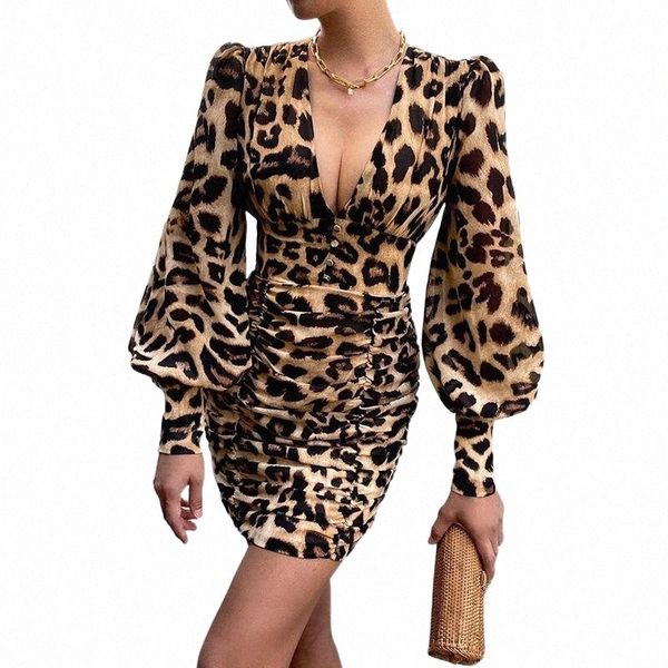 casual dresses women robe femme spring autumn leopard print pencil shrinkage deep v long lantern sleeve slim hips mini dress for woman t4qg#, Black;gray
casual dresses women robe femme spring autumn leopard print pencil shrinkage deep v long lantern sleeve slim hips mini dress for woman t4qg#, Black;gray
