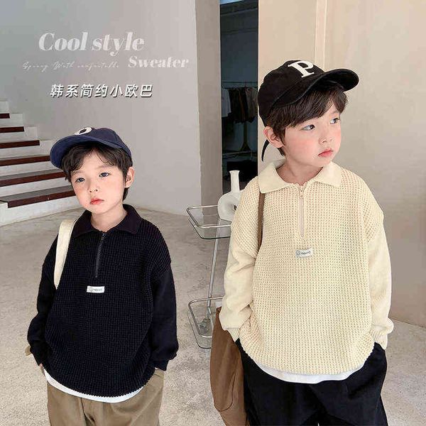 pullover spring boys knitted turn-down collar pullovers korean style knitwear children sweaters 0913, Blue
pullover spring boys knitted turn-down collar pullovers korean style knitwear children sweaters 0913, Blue